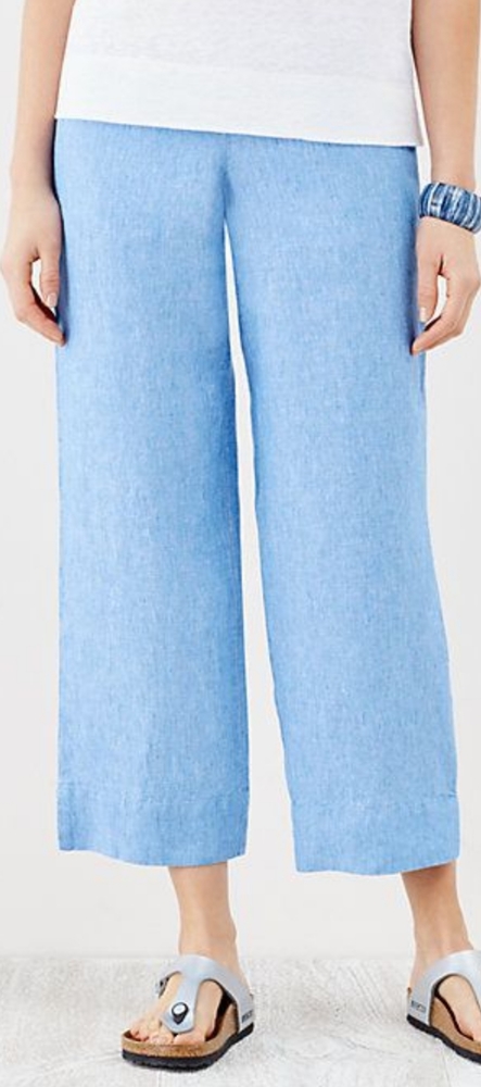 J.Jill Easy Linen Yarn-Dyed Cropped Pants